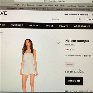 Dolce vida light pink romper size L